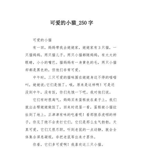 我与小猫的故事（以宠物为主，我们的美好时光）