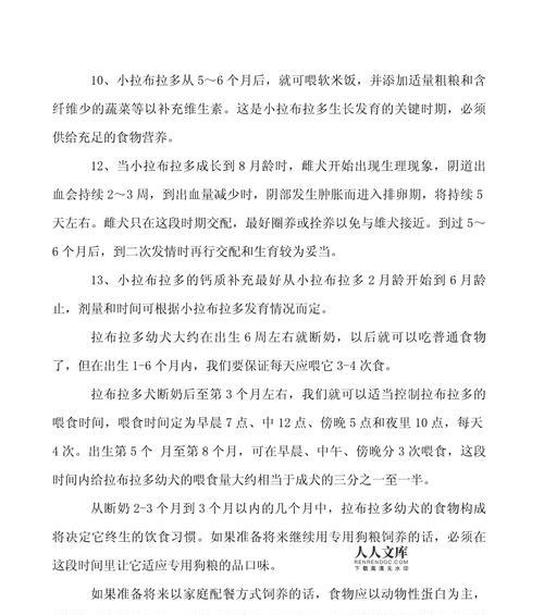 拉不拉犬的营养需求及饮食搭配（为你的拉不拉犬提供均衡营养的饮食建议）