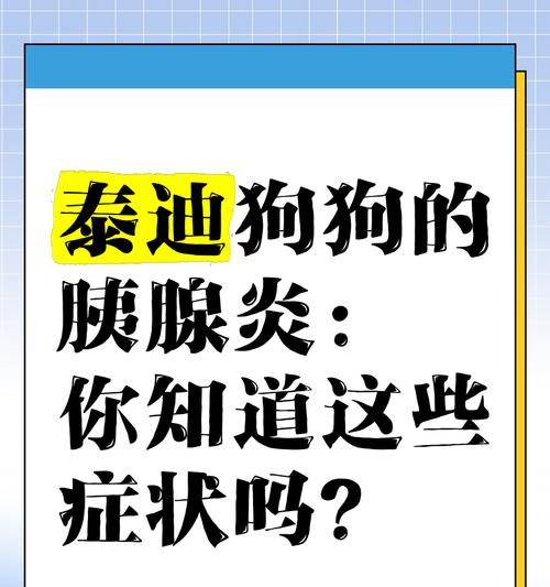 狗狗的犬胰腺炎（保护你的毛孩免受疾病侵害，提早识别并治疗犬胰腺炎）